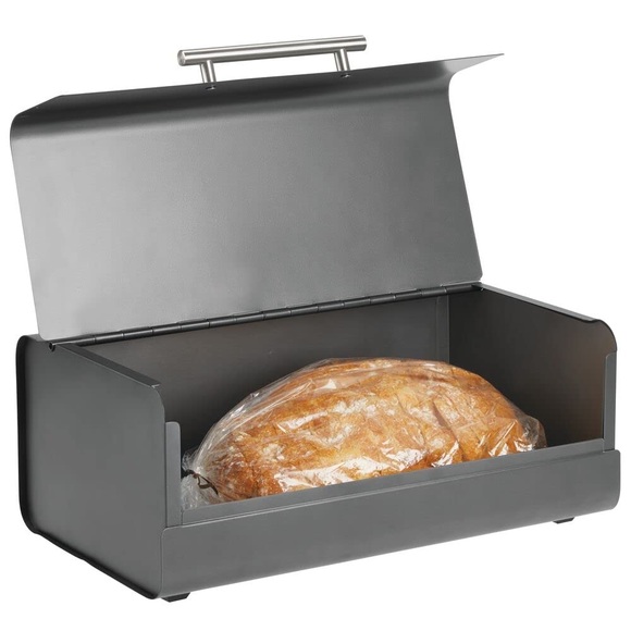mdesign Kitchen New Mdesign Metal Bread Box Bin With Hinged Lid